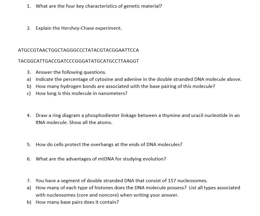 Solved What are the four key characteristics of genetic | Chegg.com