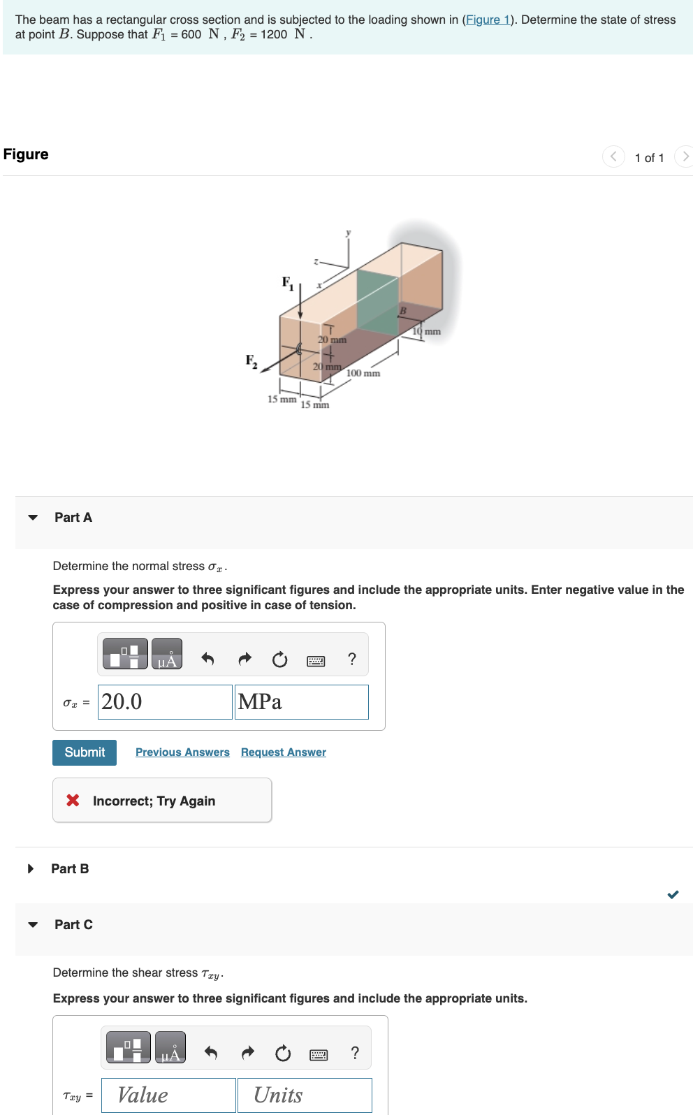 Solved The beam has a rectangular cross section and is | Chegg.com