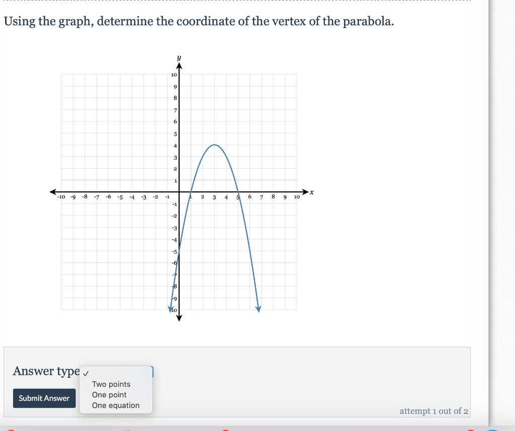 Solved Using the graph, determine the coordinate of the | Chegg.com