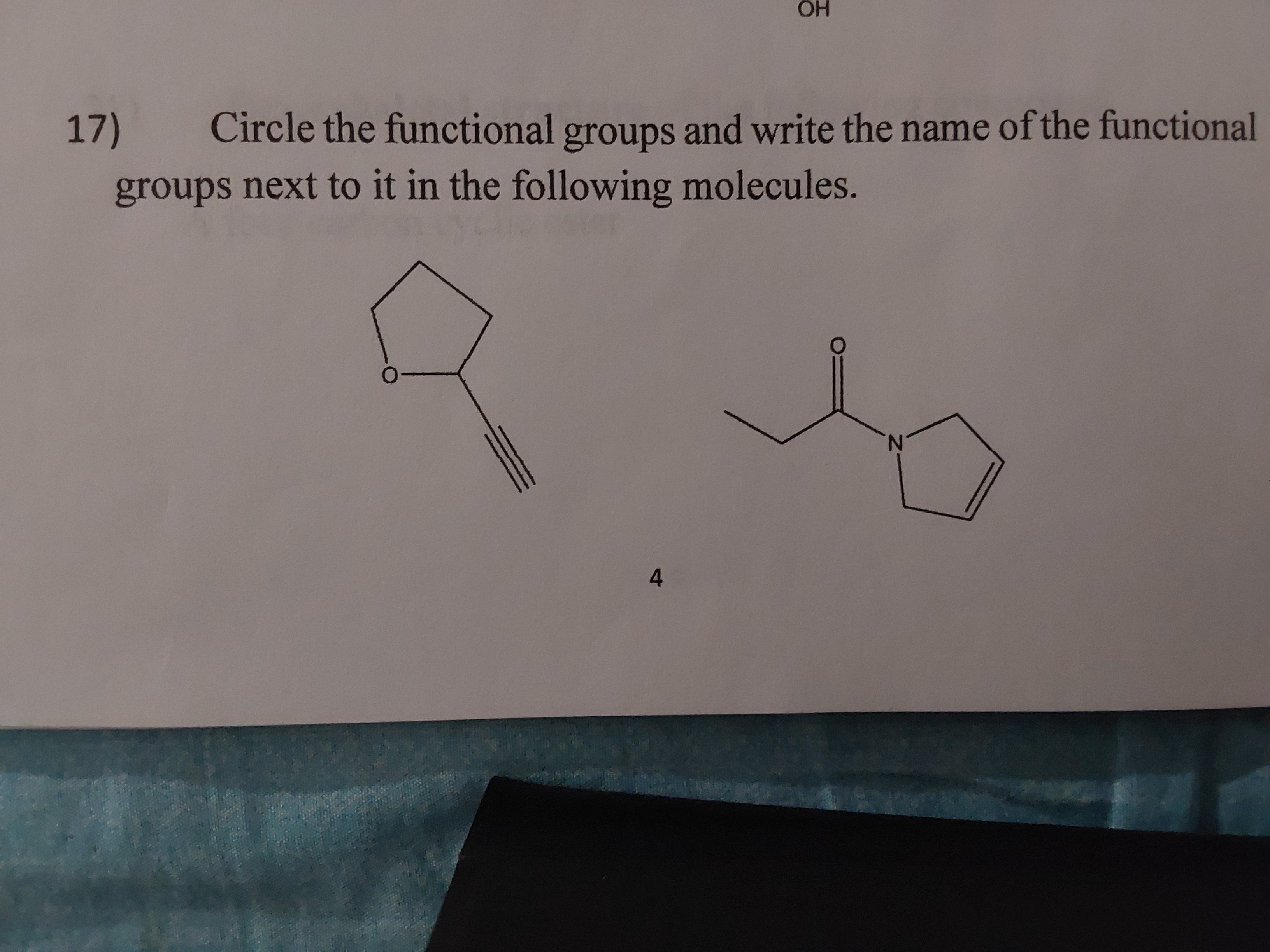 Solved 17) Circle the functional groups and write the name | Chegg.com