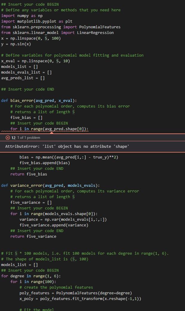 Solved Having issues with errors in code like list having no | Chegg.com