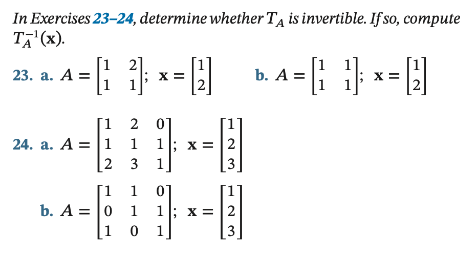 In Exercises 23-24, Determine Whether TA Is | Chegg.com