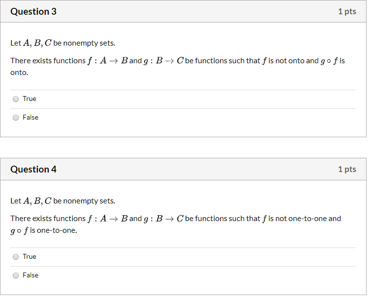 Solved Question 3 1 Pts Let A, B, C Be Nonempty Sets. Bandg: | Chegg.com