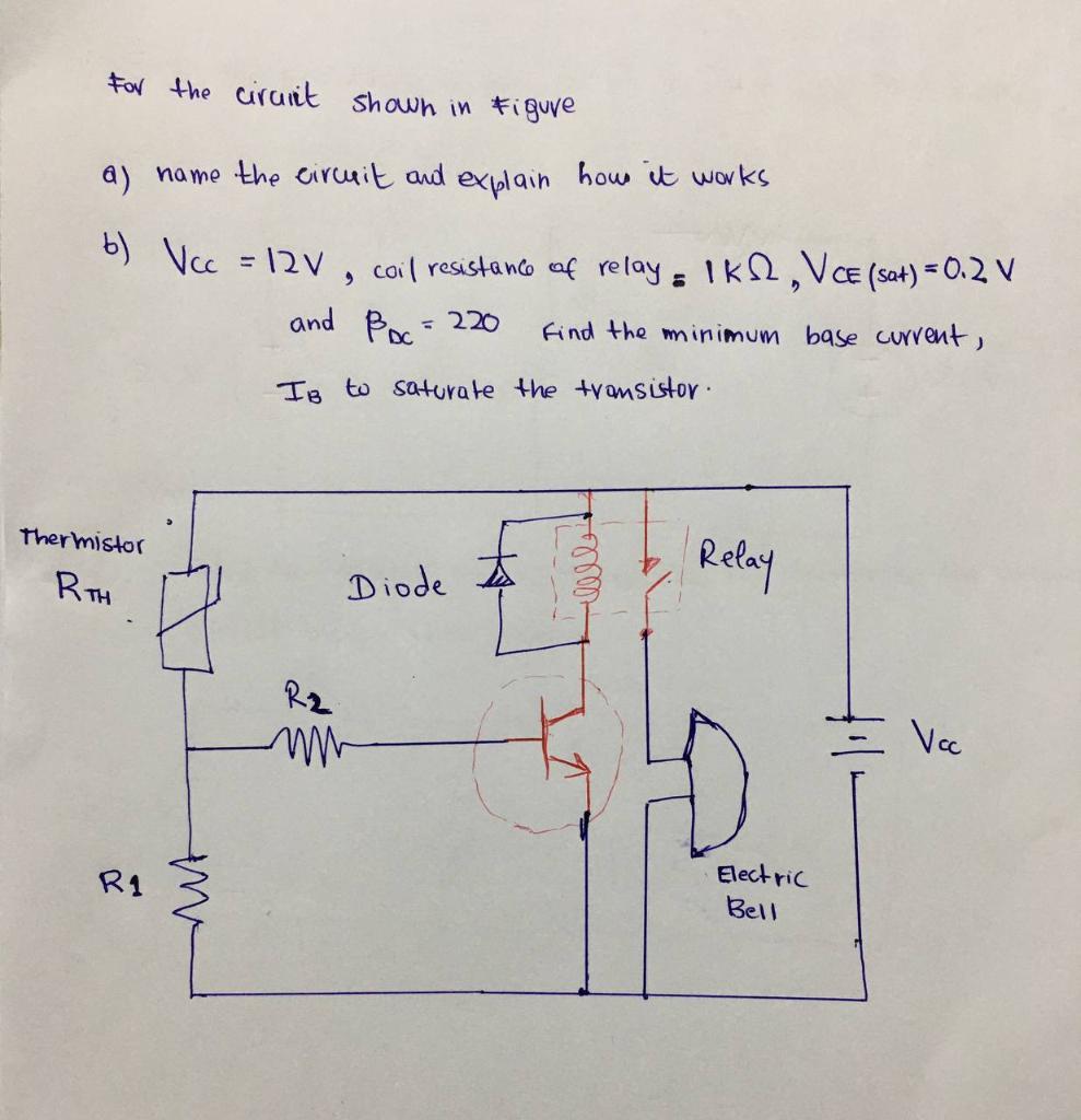 Solved For the cirait shown in Figure a) name the circuit | Chegg.com