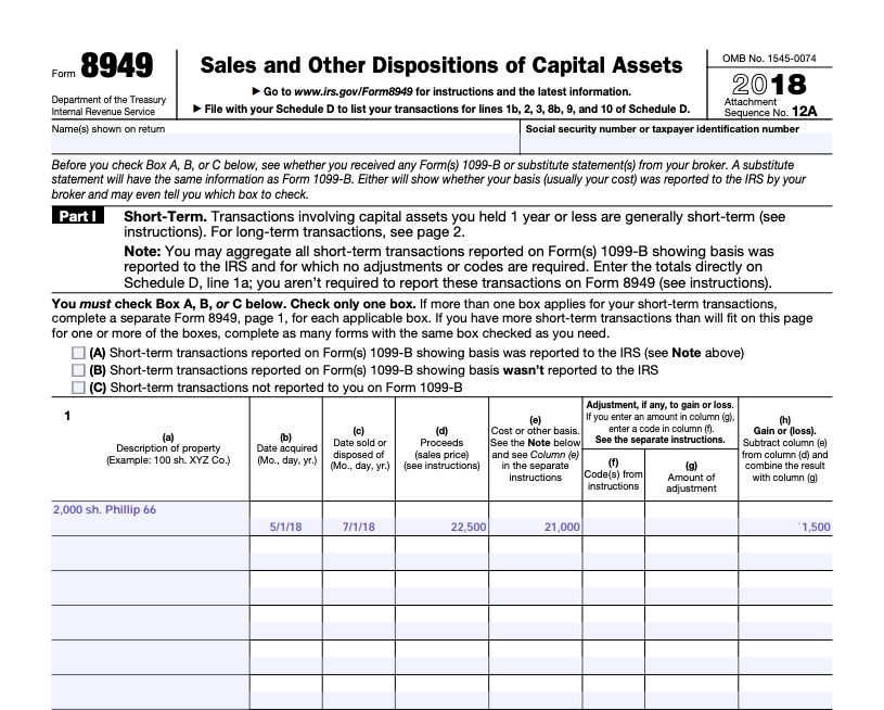 Can You Please Help Me Fill Out Form 8949 So I