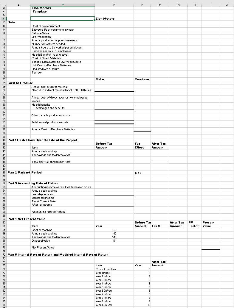 [Solved] Elon Motors produces electric automobiles. In rece