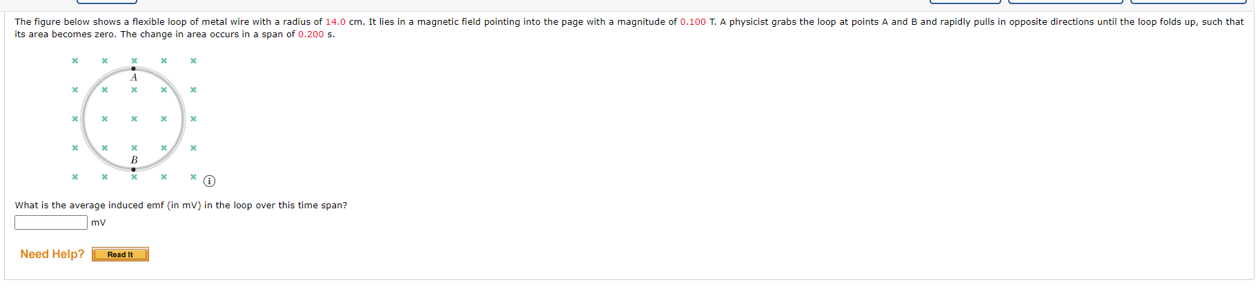 Solved The figure below shows a flexible loop of metal wire | Chegg.com