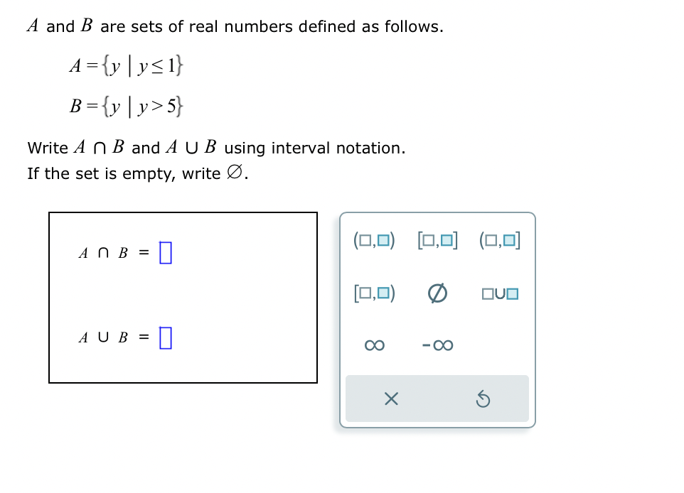 Solved A And B ﻿are Sets Of Real Numbers Defined As | Chegg.com