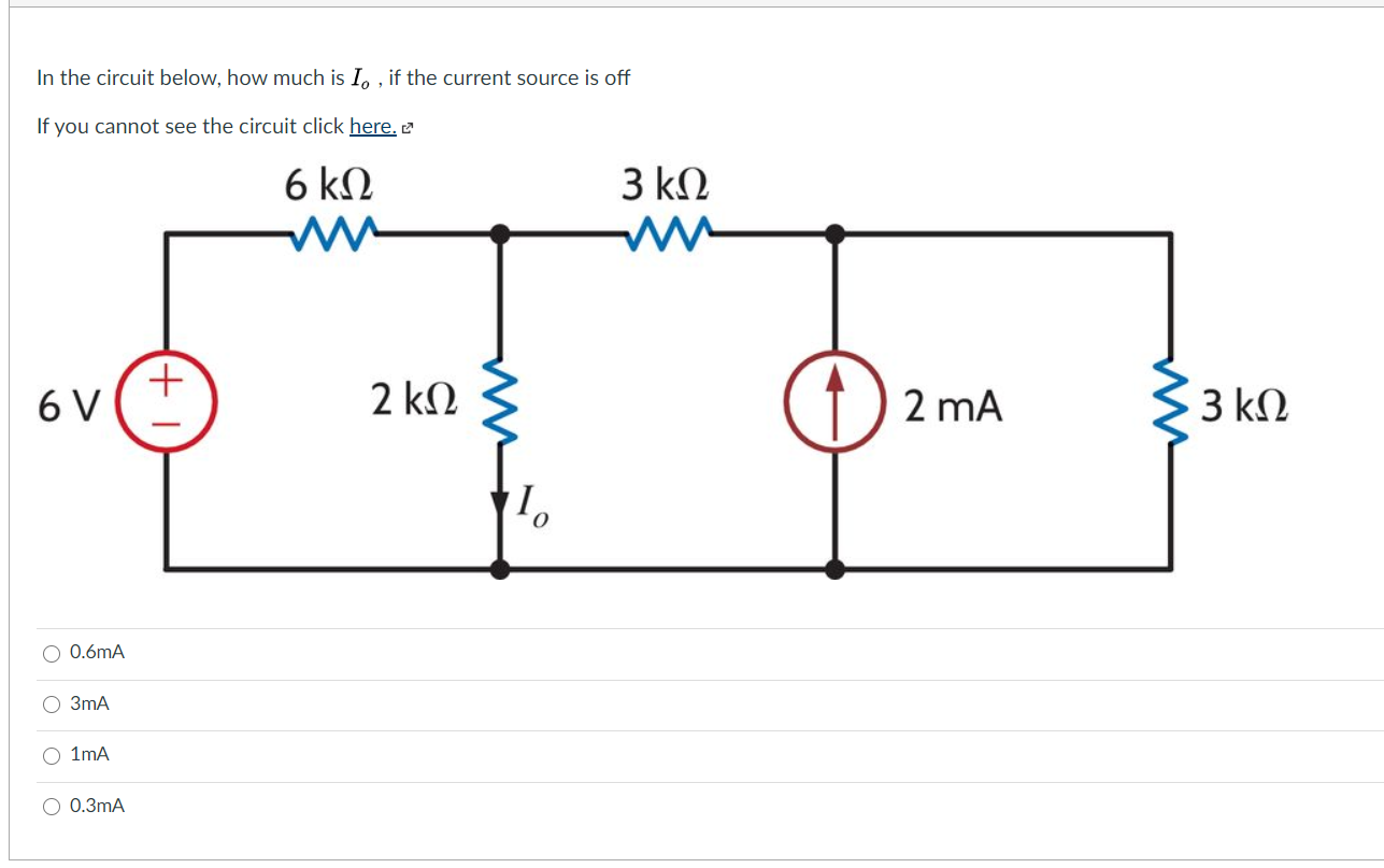 Solved In the circuit below, how much is I, , if the current | Chegg.com