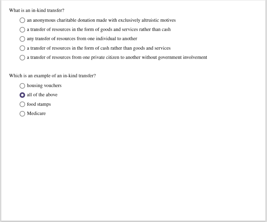 Solved what is an in kind transfer o an anonymous chegg