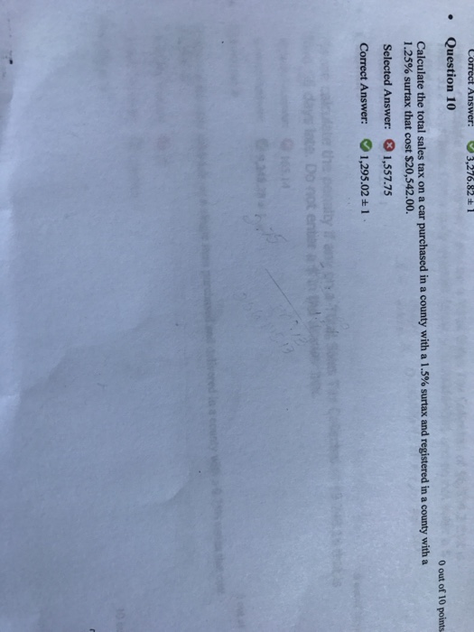 Solved Calculate the total sales tax on a car purchased in a