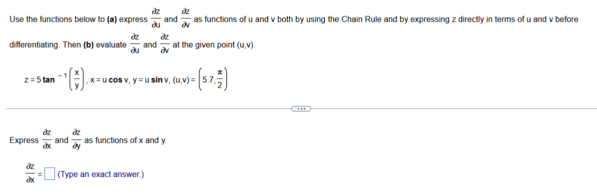 Solved dz dz Use the functions below to (a) express and as | Chegg.com