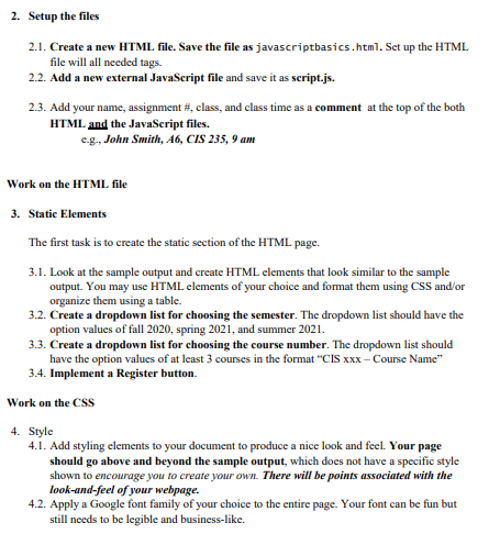Solved Sample Output - HTML Rendering Course Registration | Chegg.com