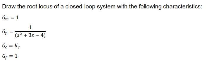 Solved Draw the root locus of a closed-loop system with the | Chegg.com