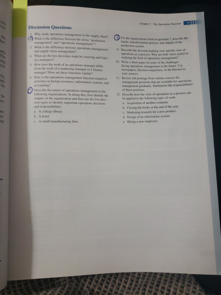 Solved 17 Chapter 1 The Operations Function Oply The Chegg