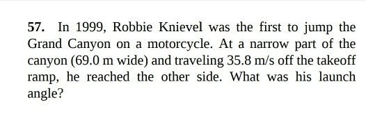 Solved 45. A rock is thrown off a cliff at an angle of 53° | Chegg.com
