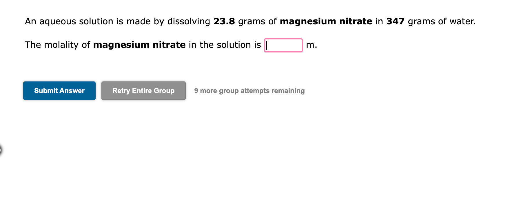 Solved An Aqueous Solution Of Calcium Nitrate Cano32 0674