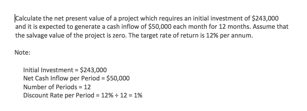 Solved Calculate the net present value of a project which | Chegg.com