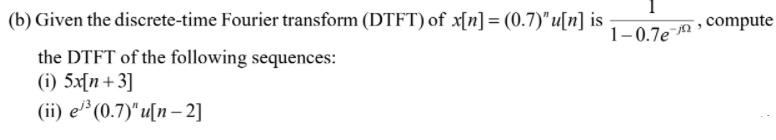 Solved Compute (b) Given The Discrete-time Fourier Transform | Chegg.com