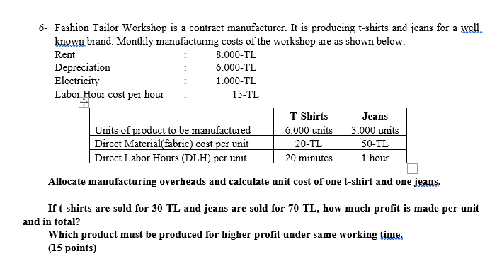 jeans manufacturing cost