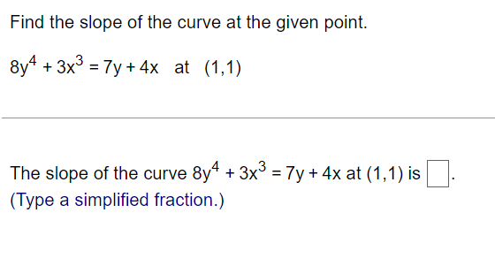 y 8 =- 4 x 3 slope