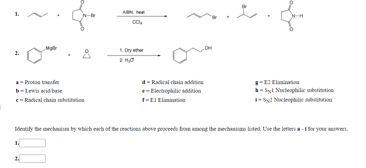 Solved Br 1. AIBN, heat 웃 N-Br N-H CCIA MgBr OH 1. Dry ether | Chegg.com