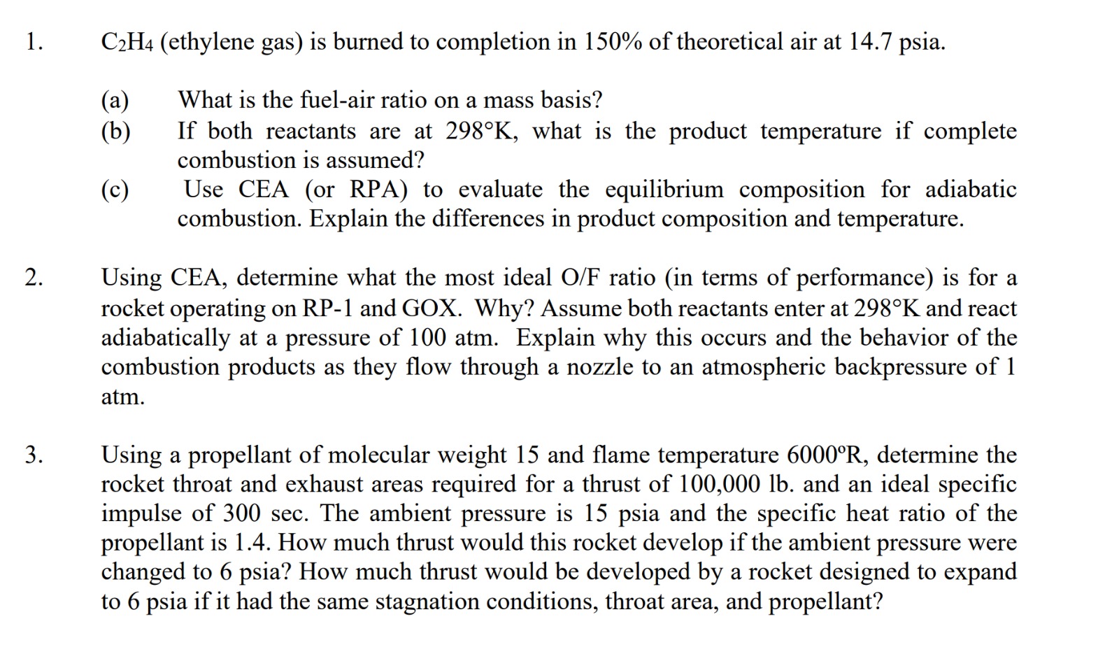 Solved C2H4 ethylene gas is burned to completion in 150 Chegg