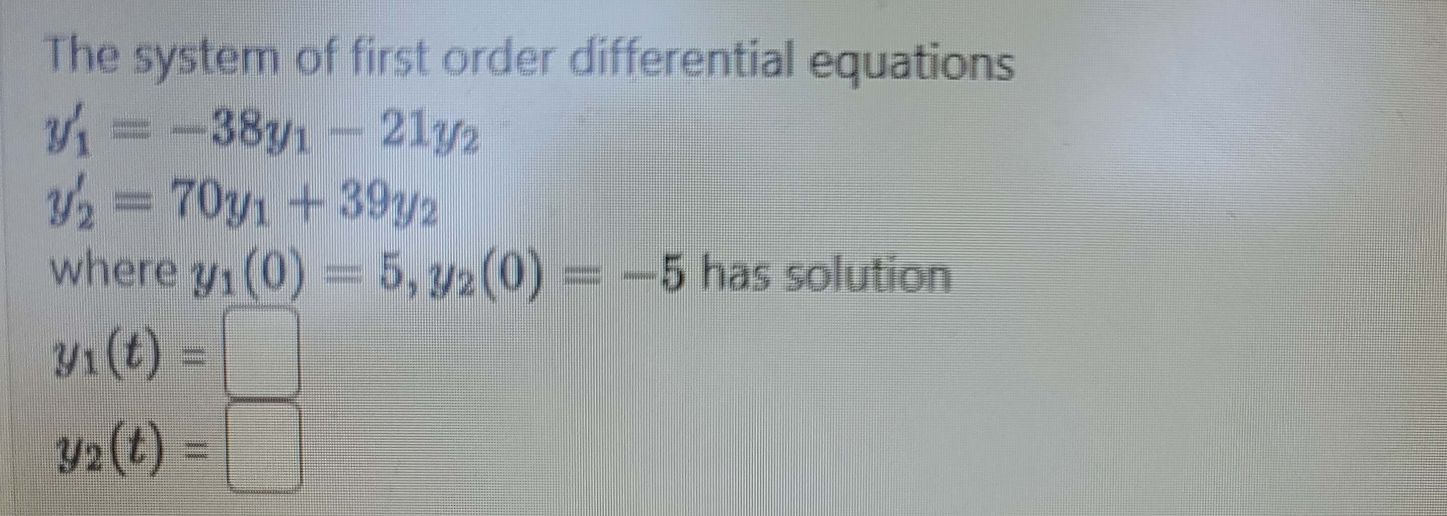 Solved The system of first order differential equations | Chegg.com