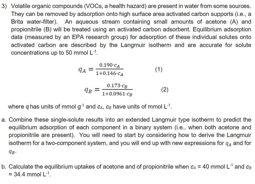 Solved 3) Volatile Organic Compounds (VOCs, A Health Hazard) | Chegg.com