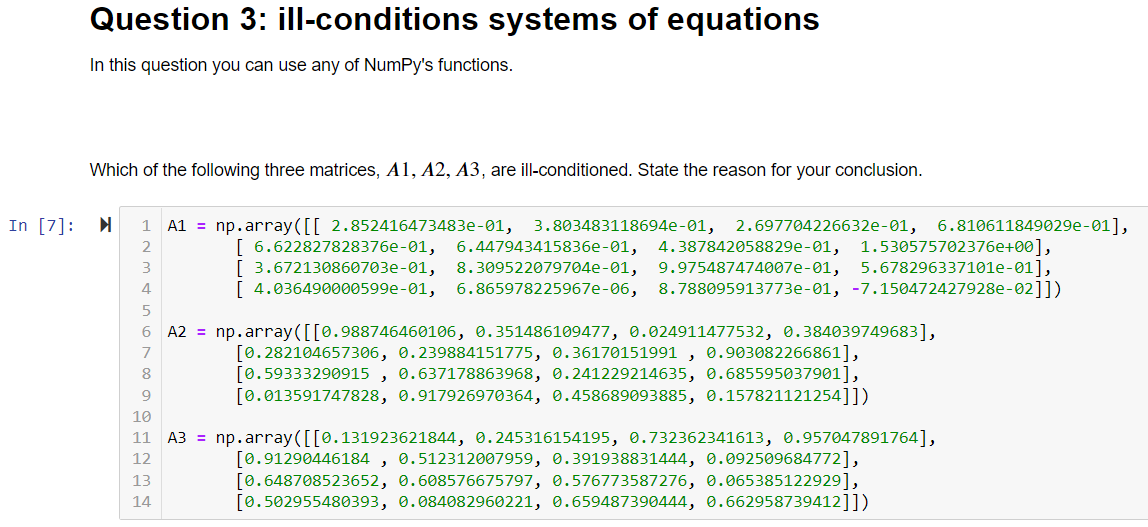 Solved Question 3: ill-conditions systems of equations In | Chegg.com
