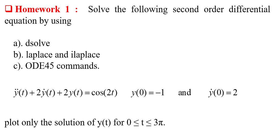 Solved Solve The Following Second Order Differential O | Chegg.com