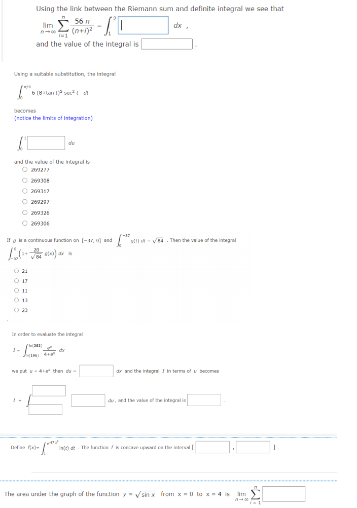 Solved - 996) ater Using the link between the Riemann sum | Chegg.com