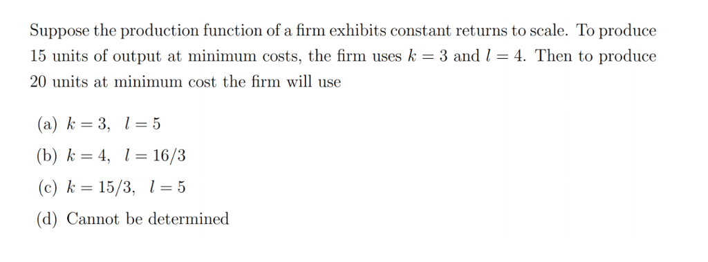 Solved Suppose the production function of a firm exhibits | Chegg.com