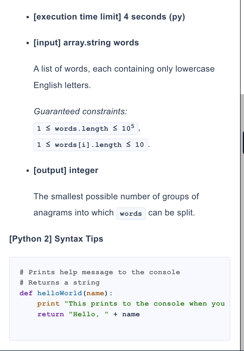 solved-let-s-define-a-group-of-anagrams-as-a-list-of-words-chegg