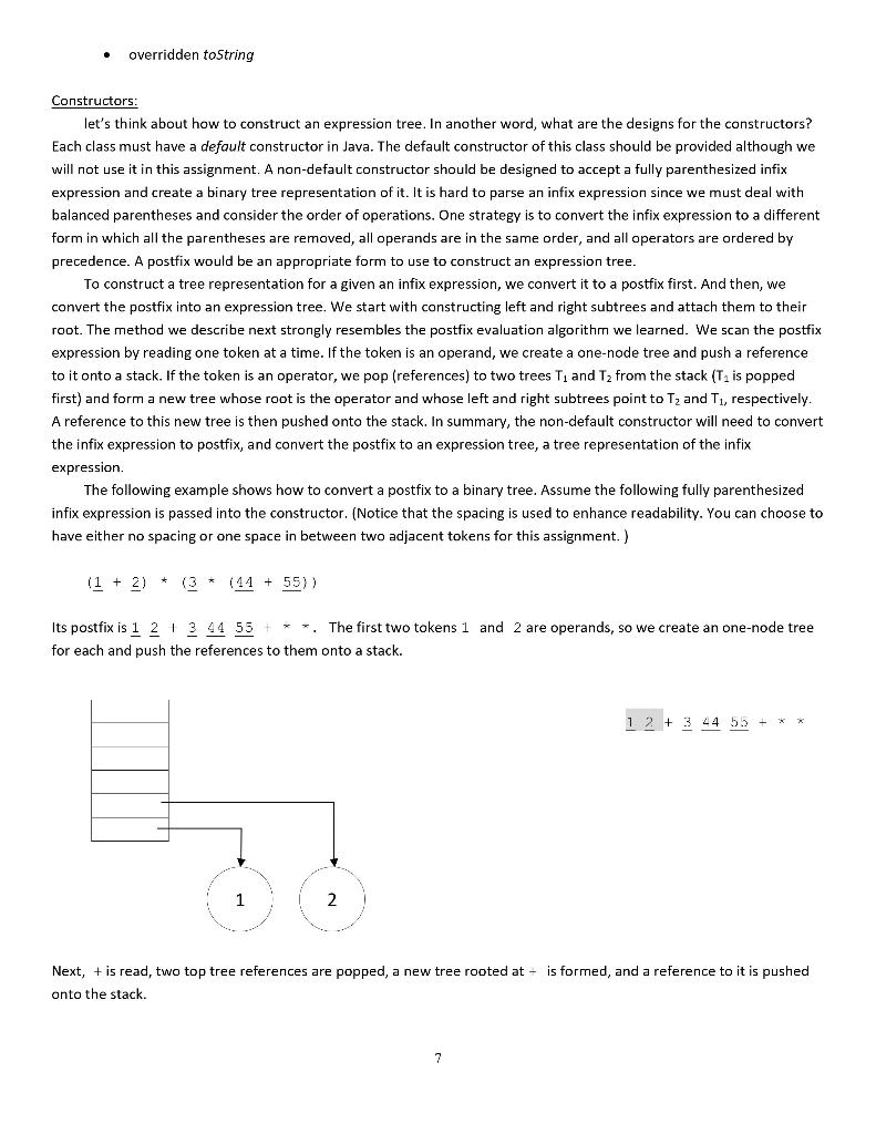 Solved Part IV: Description An algebraic expression tree | Chegg.com