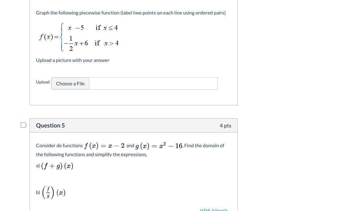 Solved Graph the following piecewise function (label two | Chegg.com