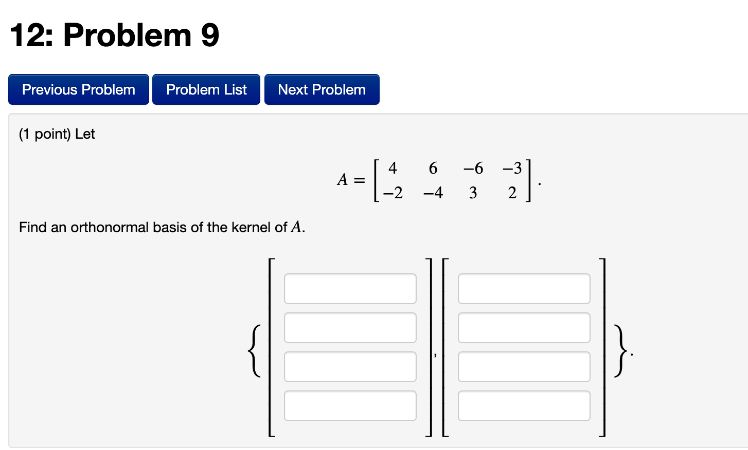 Solved 12: Problem 9 Previous Problem Problem List Next | Chegg.com