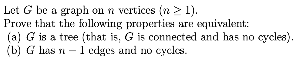 Solved Let G be a graph on n vertices (n > 1). Prove that | Chegg.com
