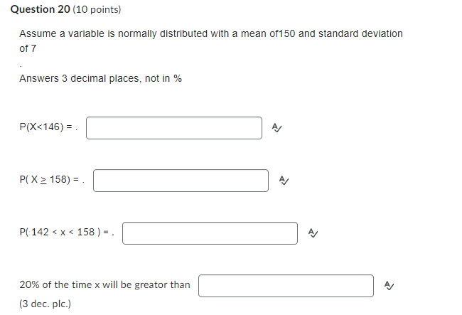 Solved Assume a variable is normally distributed with a mean | Chegg.com