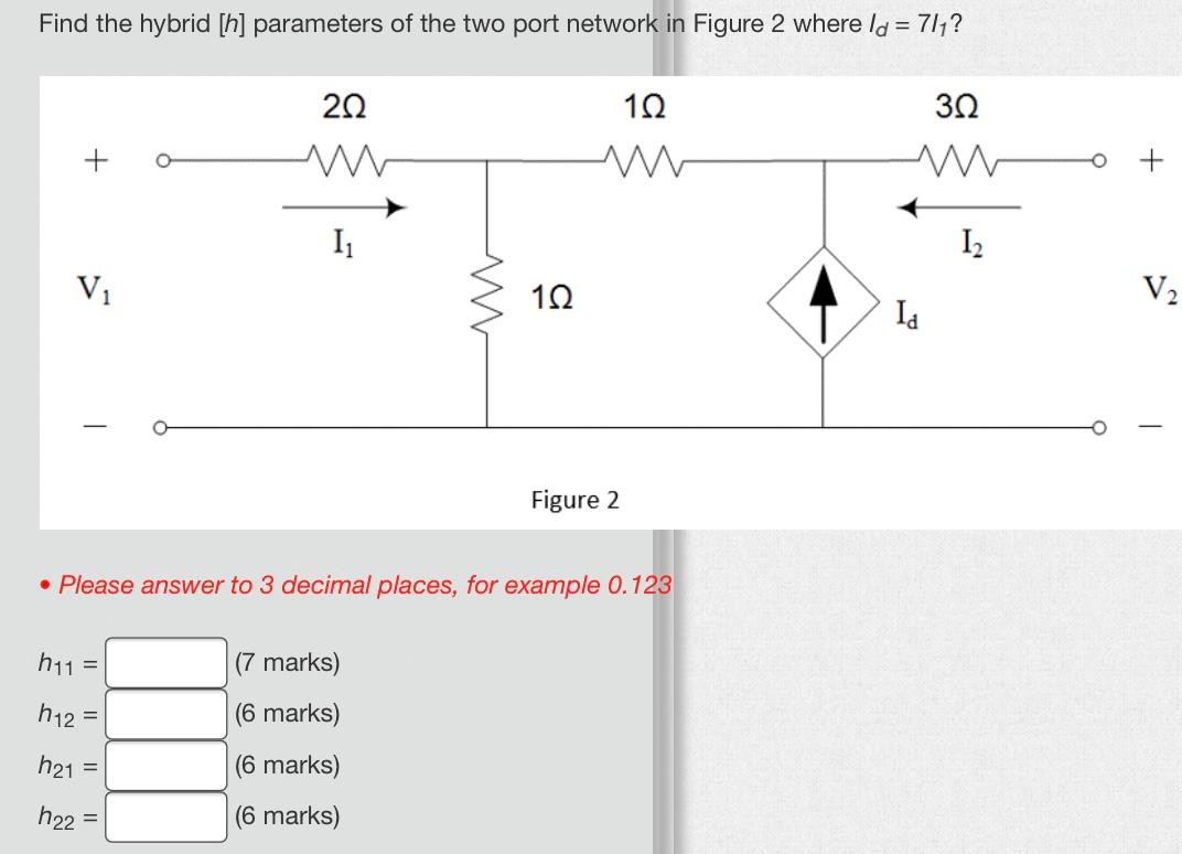 Solved Find the hybrid [h] parameters of the two port | Chegg.com