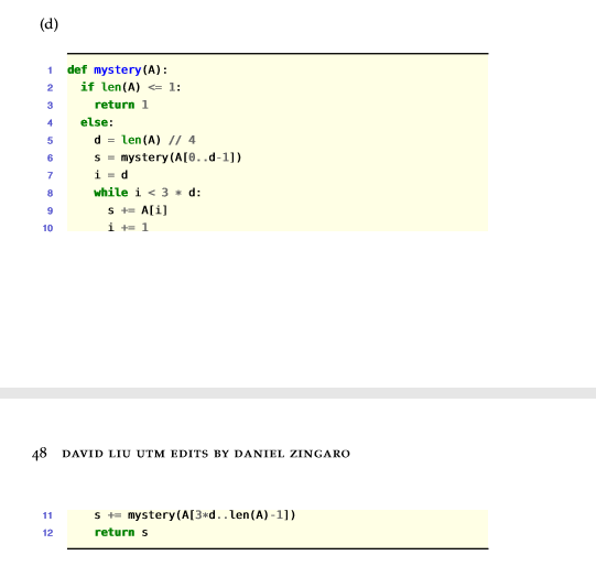 13. Analyse the runtime of each of the following | Chegg.com