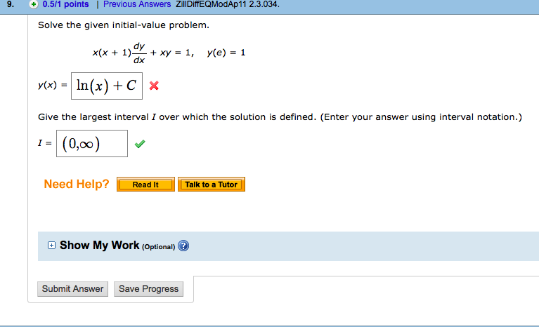 Solved 9. 0.5/1 points | Previous Answers ZillDIfTEQModAp11 | Chegg.com