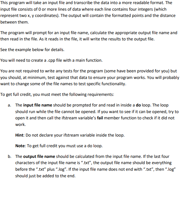 Solved This program will take an input file and transcribe | Chegg.com