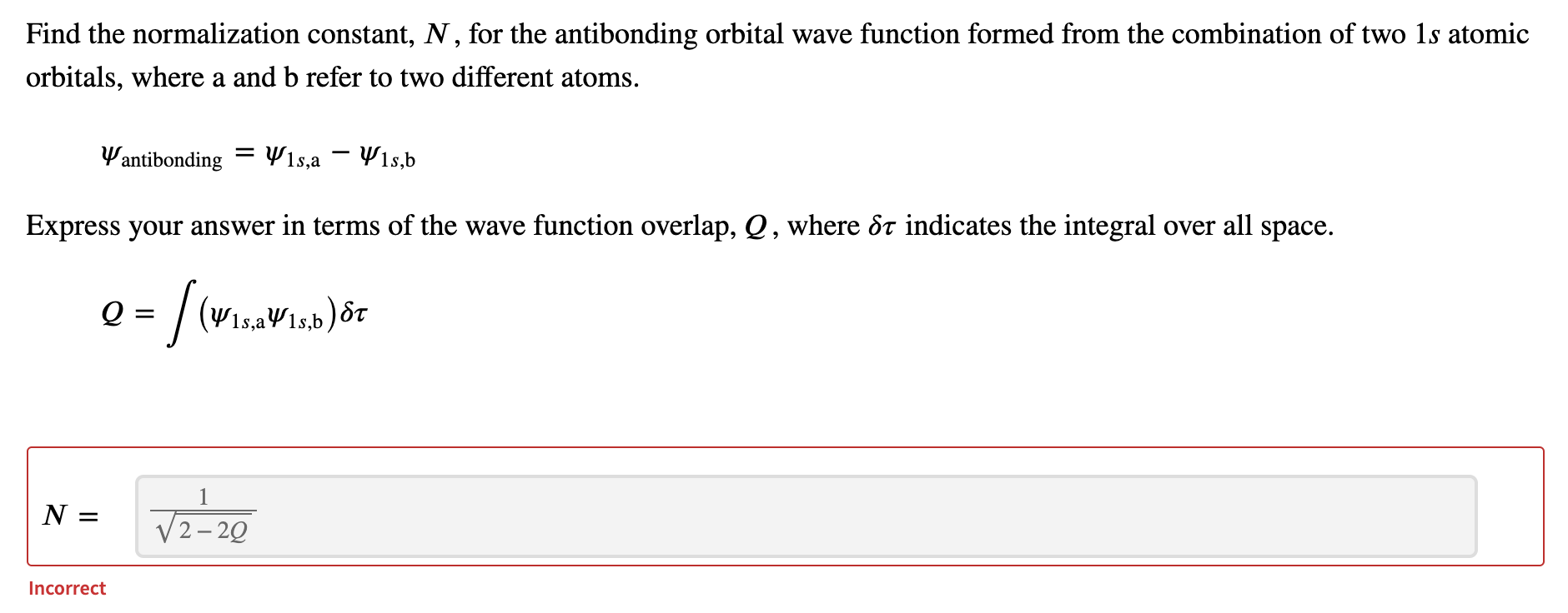 Solved Find The Normalization Constant, N, For The | Chegg.com