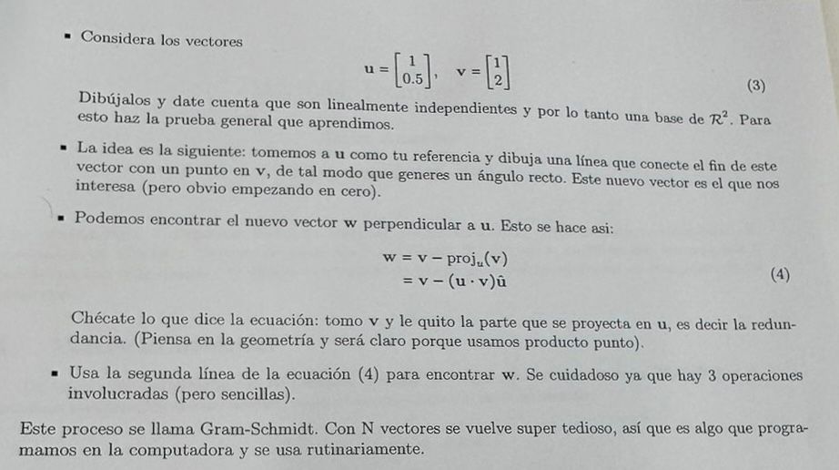 - Considera los vectores \[ \mathbf{u}=\left[\begin{array}{c} 1 \\ 0.5 \end{array}\right], \quad \mathbf{v}=\left[\begin{arra