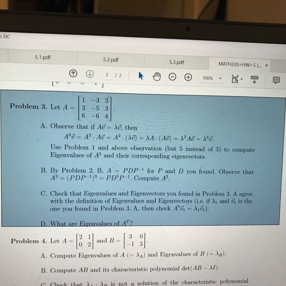 Solved DC 5.1.pdf 5.2pdf 5.3.pdf MATH220+HW+5 (. *x 1 3 3 | Chegg.com