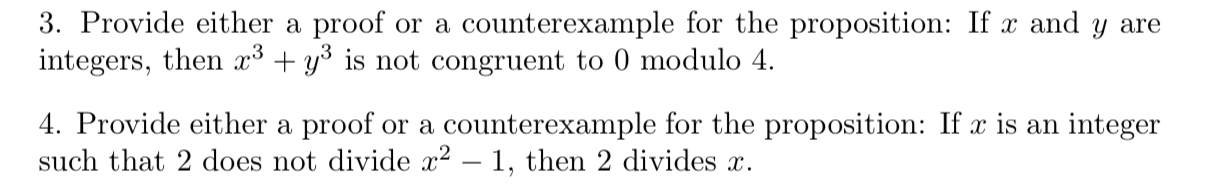 Solved 3. Provide either a proof or a counterexample for the | Chegg.com