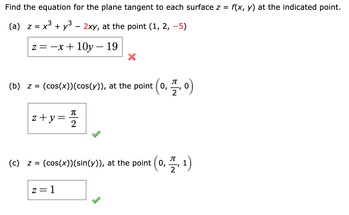 1 Find The Planes Tangent To The Following Surfaces Chegg Com