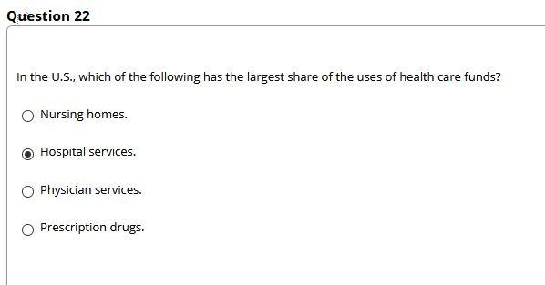 Solved Question 22 In the U.S., which of the following has | Chegg.com