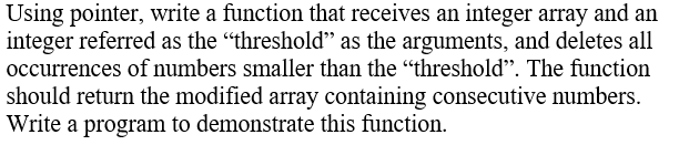 Solved Using pointer, write a function that receives an | Chegg.com